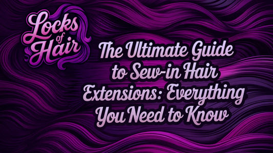 Locks of Hair sew-in extensions guide header with hair bundles design