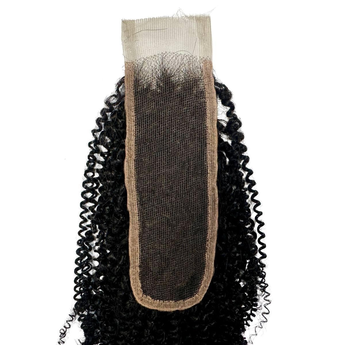 Afro Kinky 2x6 HD Lace Closure - lace base close-up, parting detail