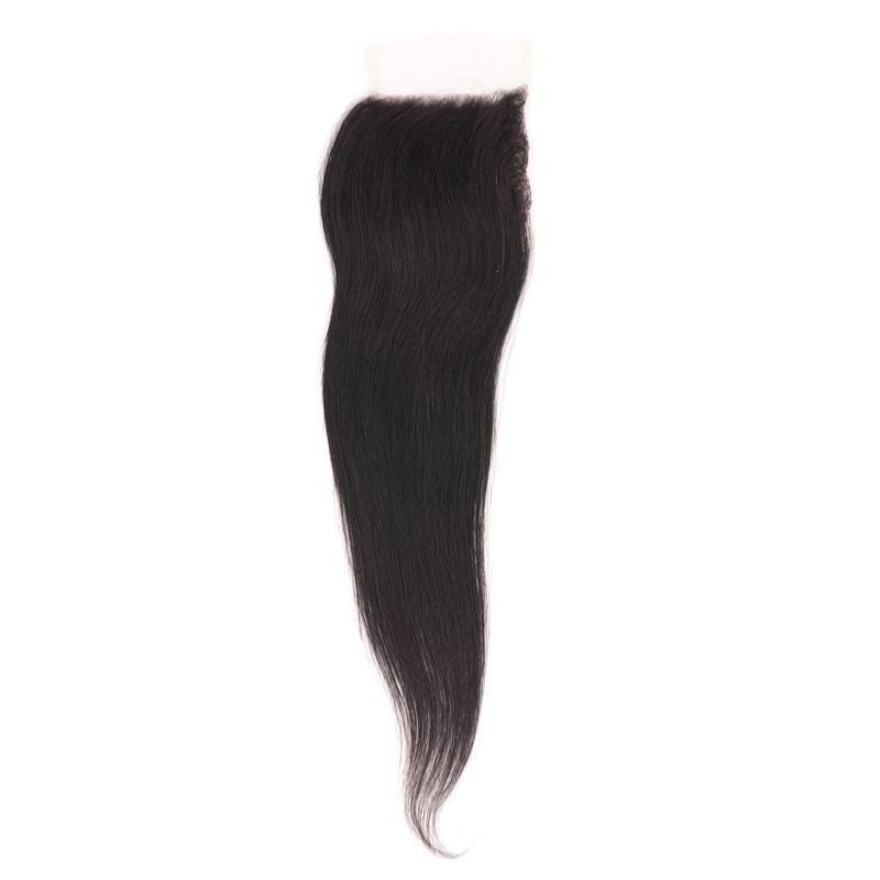 Hair Extensions - Brazilian Straight 5x5 HD Closure - Natural Black (1B) - closure piece top view