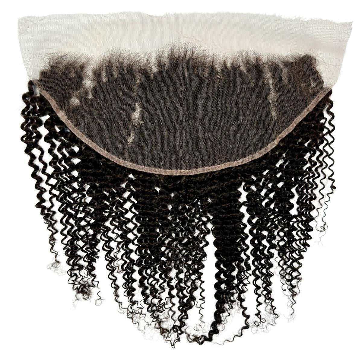 Jerry Curl 13x6 HD Lace Frontal - lace base flipped up, hairline