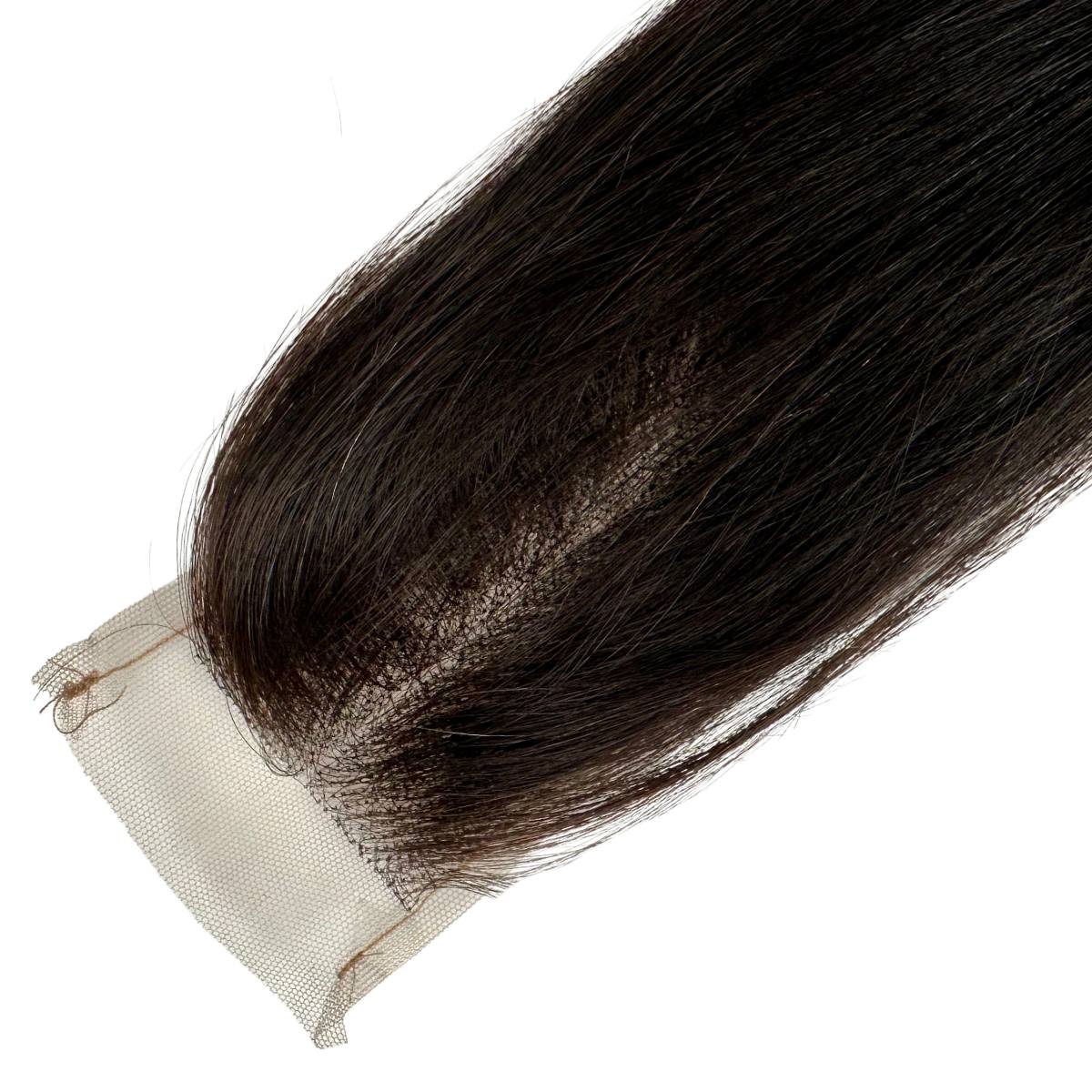 Hair Extensions - Raw Vietnamese Straight 2x6 Swiss Closure - Natural Black (1B) - closure lace base and part close-up