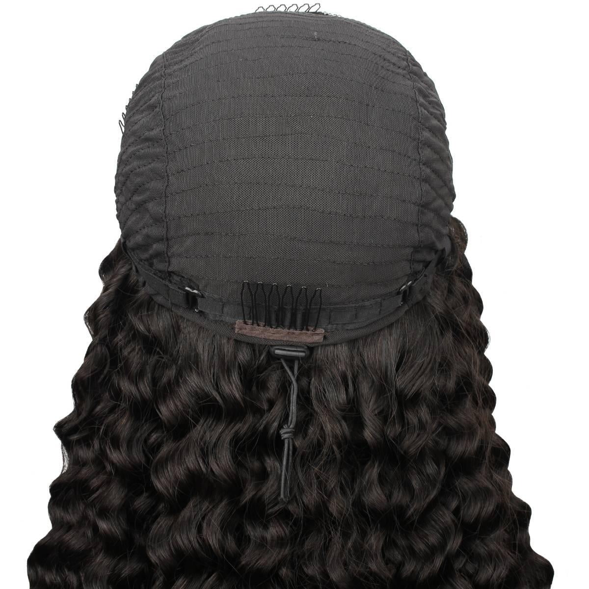 Kinky Curly Half Wig - inside cap, adjustable straps