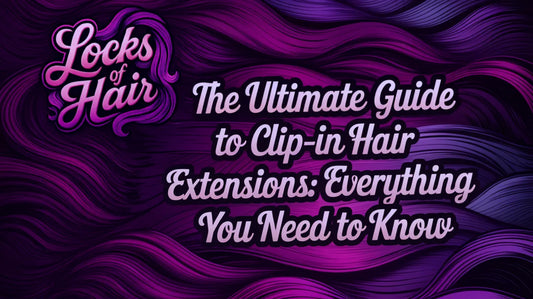 Locks of Hair clip-in extensions guide header with various hair textures