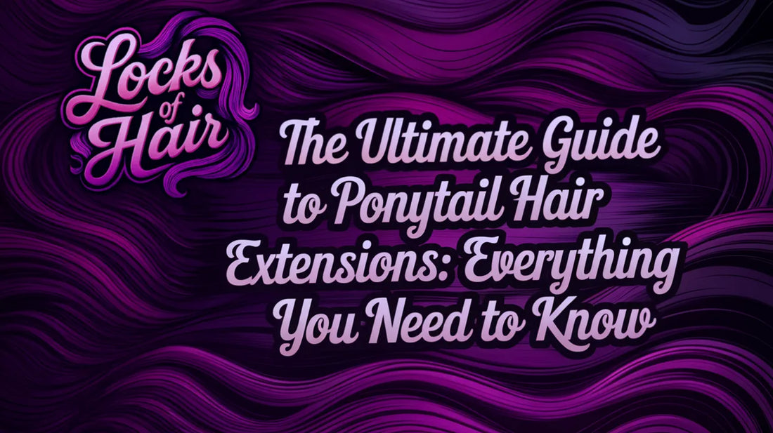 Locks of Hair ponytail extensions guide header with styled ponytail examples