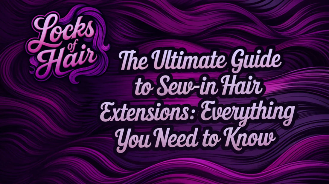 Locks of Hair sew-in extensions guide header with hair bundles design