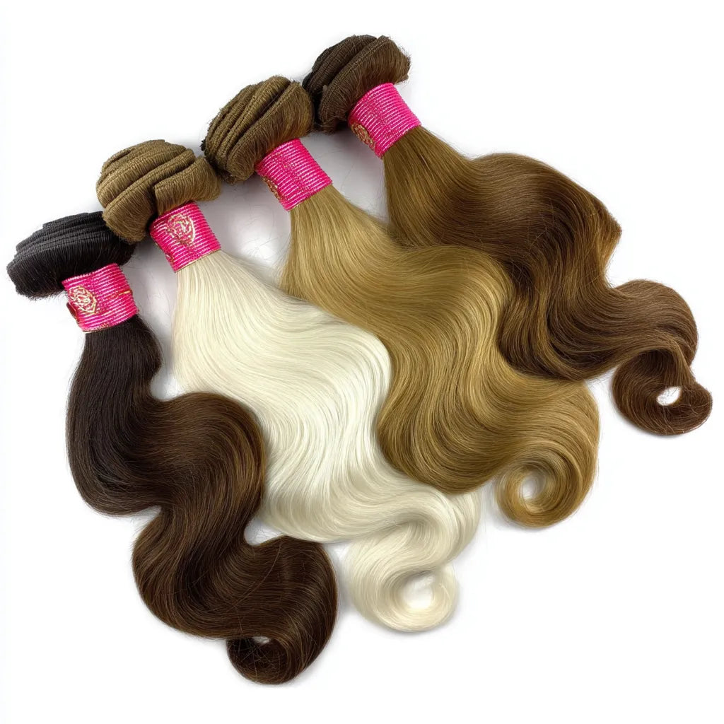 Brazilian Malaysian Vietnamese Indian virgin hair bundles in body wave texture