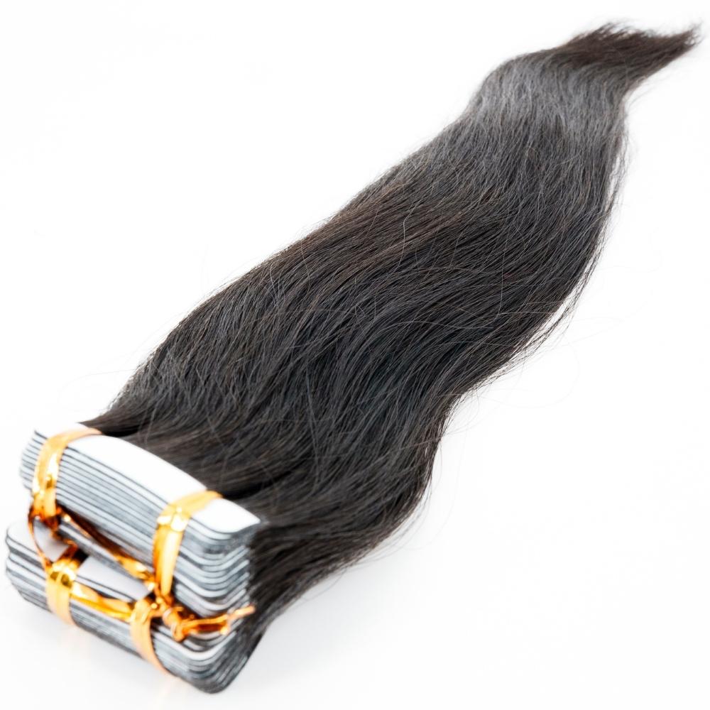 Seamless tape-in hair extensions in natural body wave texture 20 inches