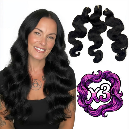 Sew In Hair Extensions - Vietnamese Body Wave 3 Bundle Deal - Natural Black (1B)