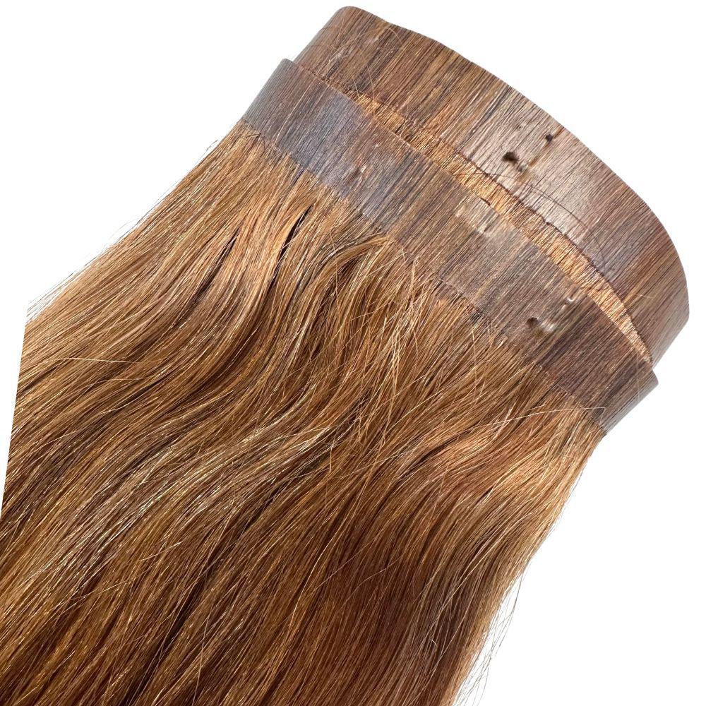 Clip In Hair Extensions - Straight Seamless - Auburn (30) - seamless weft with pu edge detail