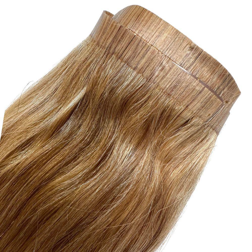 Clip In Hair Extensions - Straight Seamless - Honey Blonde (27) - seamless weft with pu edge detail