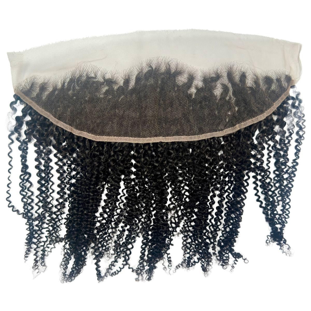 Afro Kinky 13x4 HD Lace Frontal - lace base, curls cascading down