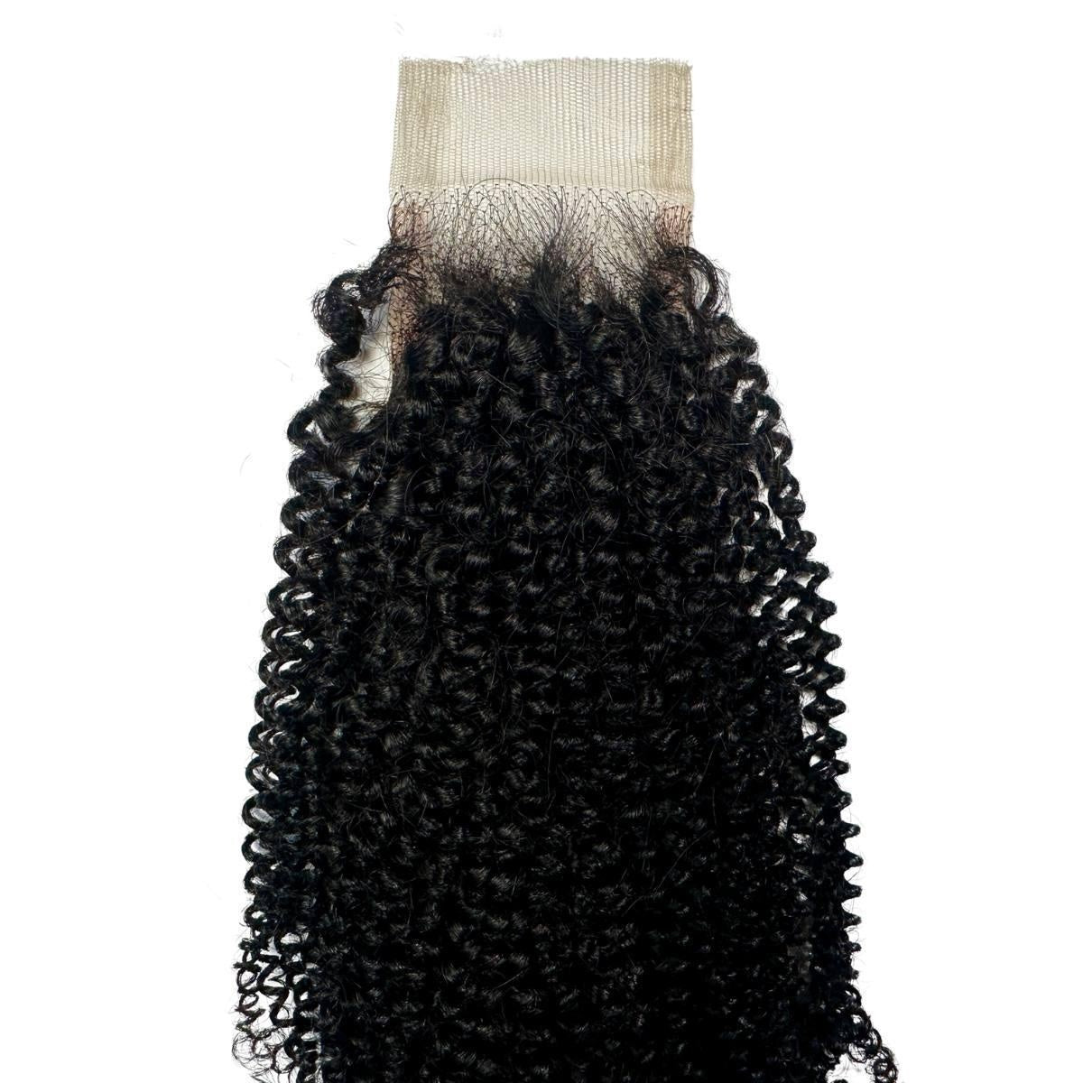 Afro Kinky 2x6 HD Lace Closure - front view, curls with lace top
