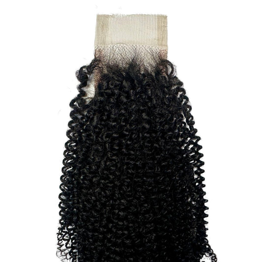 Afro Kinky 2x6 HD Lace Closure - front view, curls with lace top
