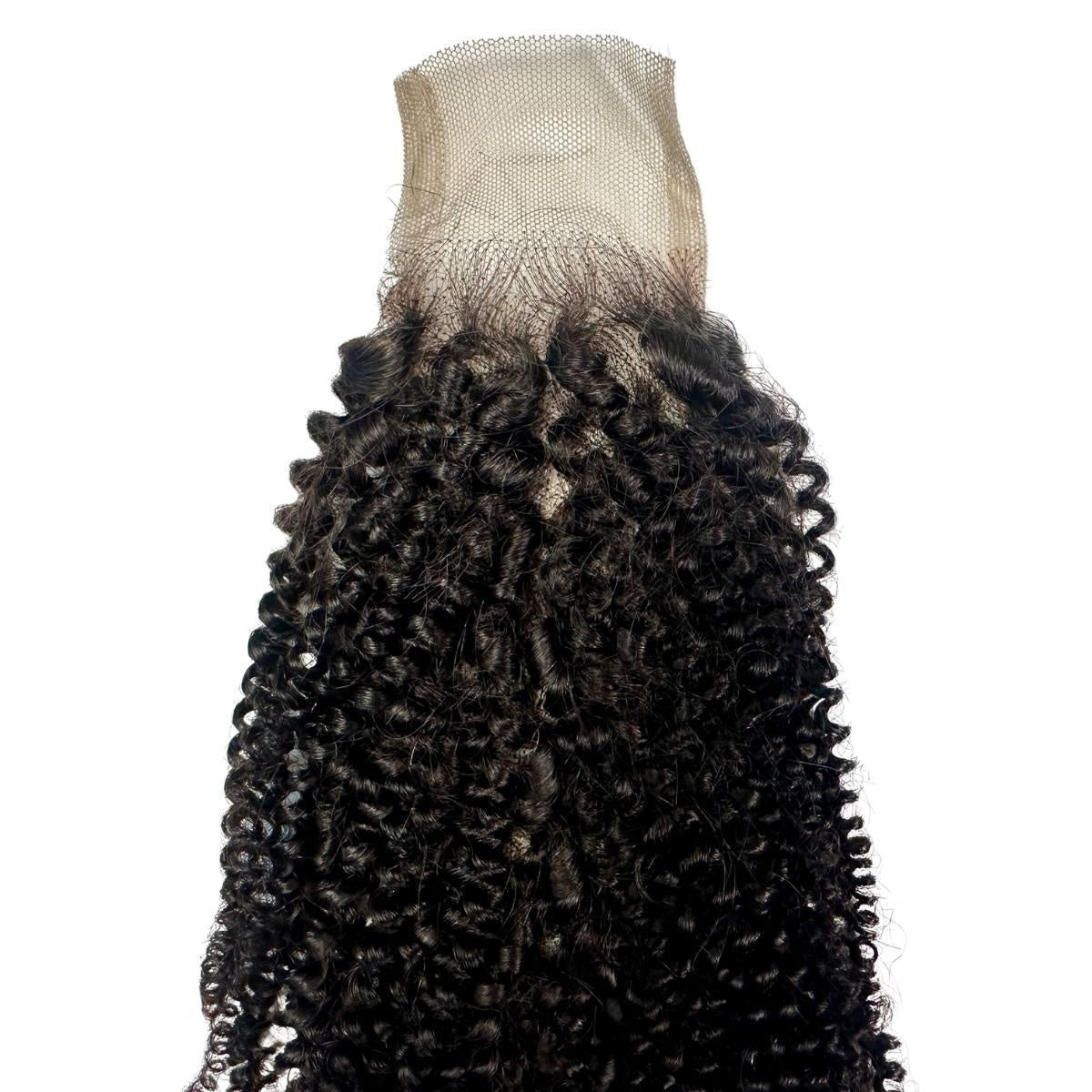 Afro Kinky 2x6 Transparent Lace Closure - lace closure top with curl pattern