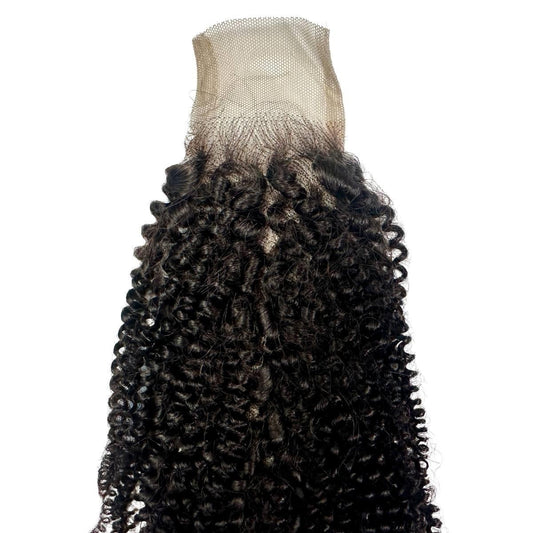 Afro Kinky 2x6 Transparent Lace Closure - lace closure top with curl pattern