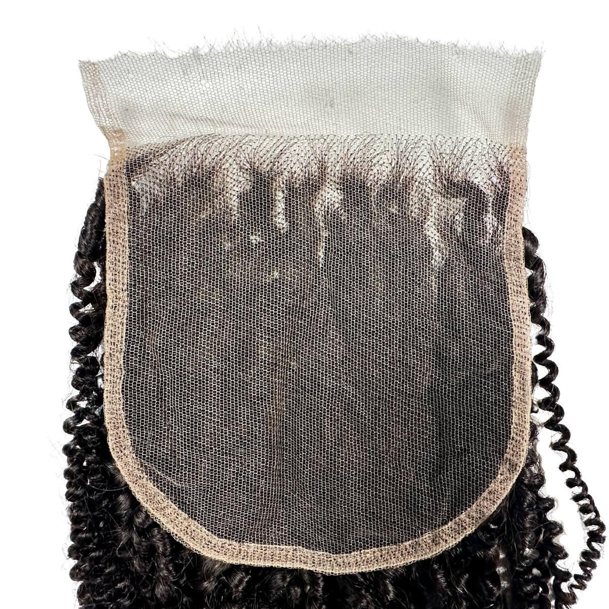 Afro Kinky Curly 5x5 HD Lace Closure - lace closure base detail