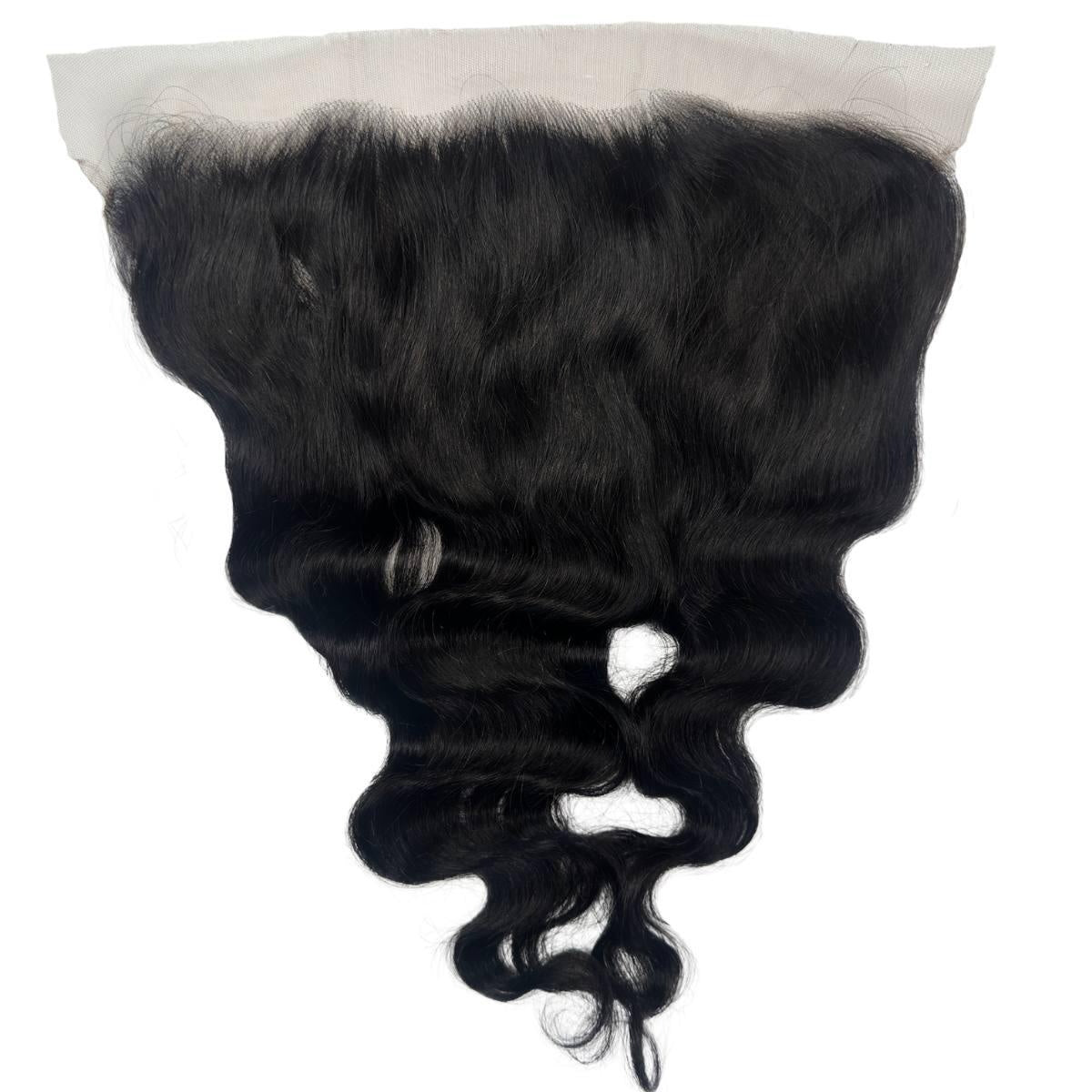 Jet Black Body Wave 13x6 HD Lace Frontal - front view, lace and wave detail