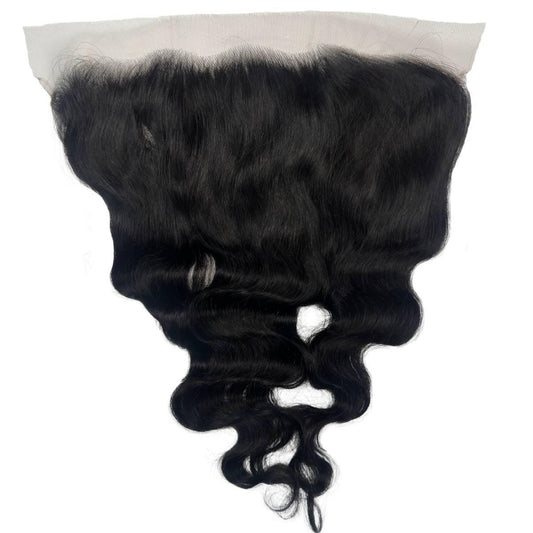 Jet Black Body Wave 13x6 HD Lace Frontal - front view, lace and wave detail
