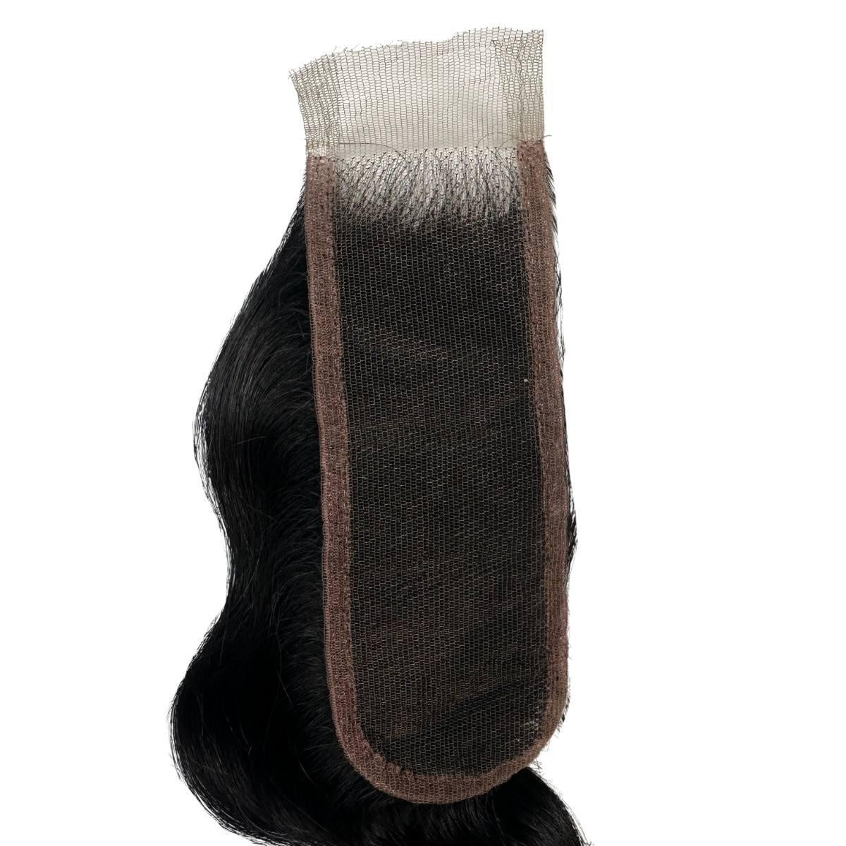 Jet Black Body Wave 2x6 HD Lace Closure - back of closure, lace base