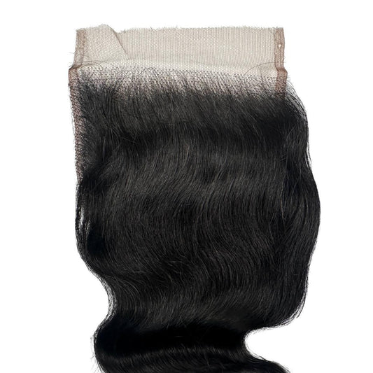 Jet Black Body Wave 4x4 HD Lace Closure - lace closure with hairline detail
