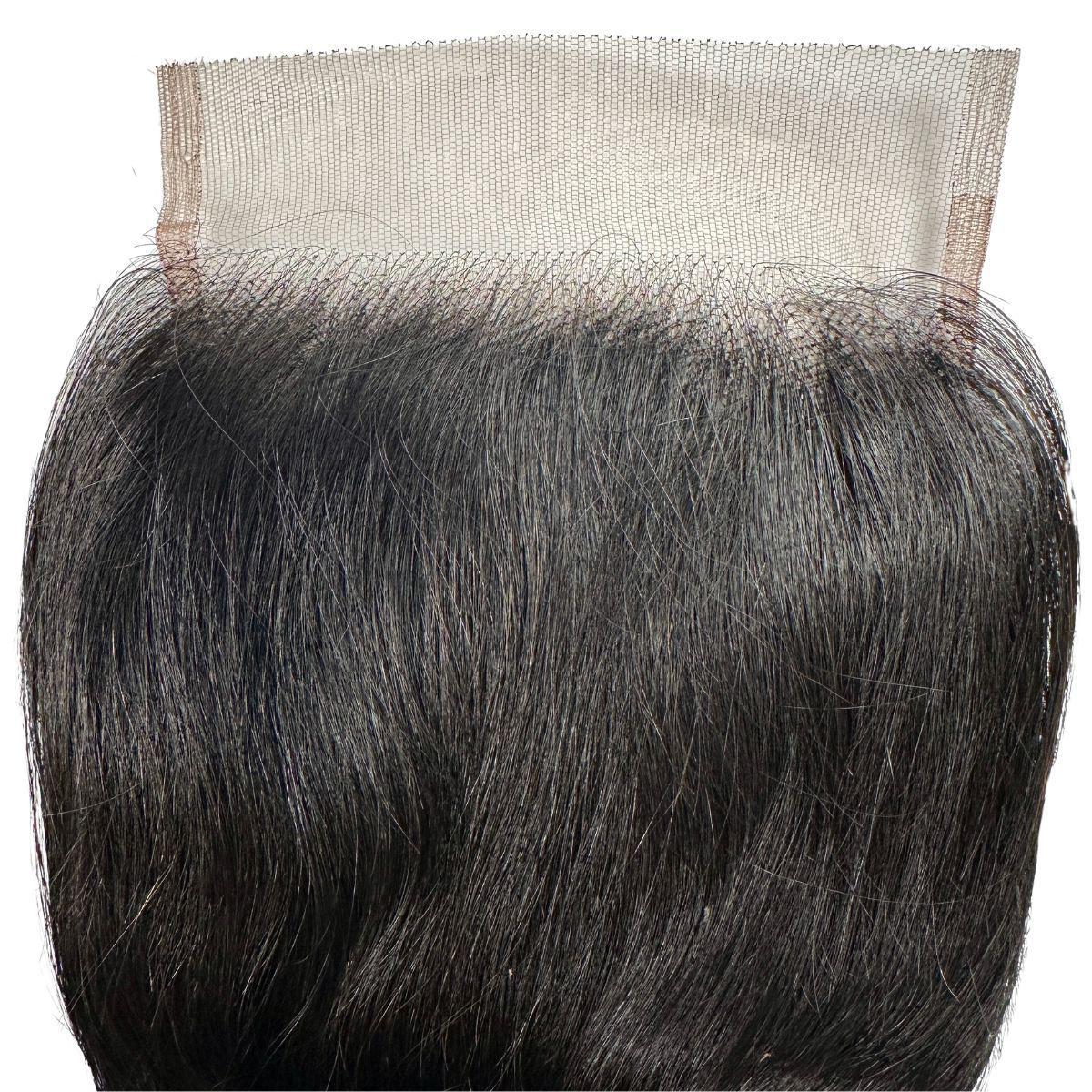 Hair Extensions - Body Wave 5x5 HD Closure - Jet Black (1) - closure piece showing mesh base