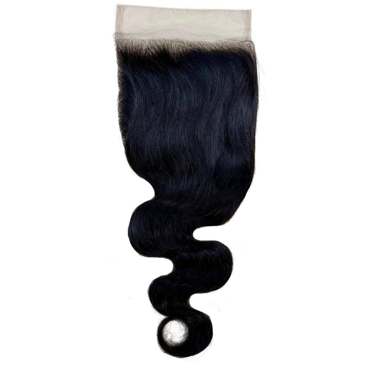 Body Wave 5x5 Transparent Lace Closure - full closure flat lay