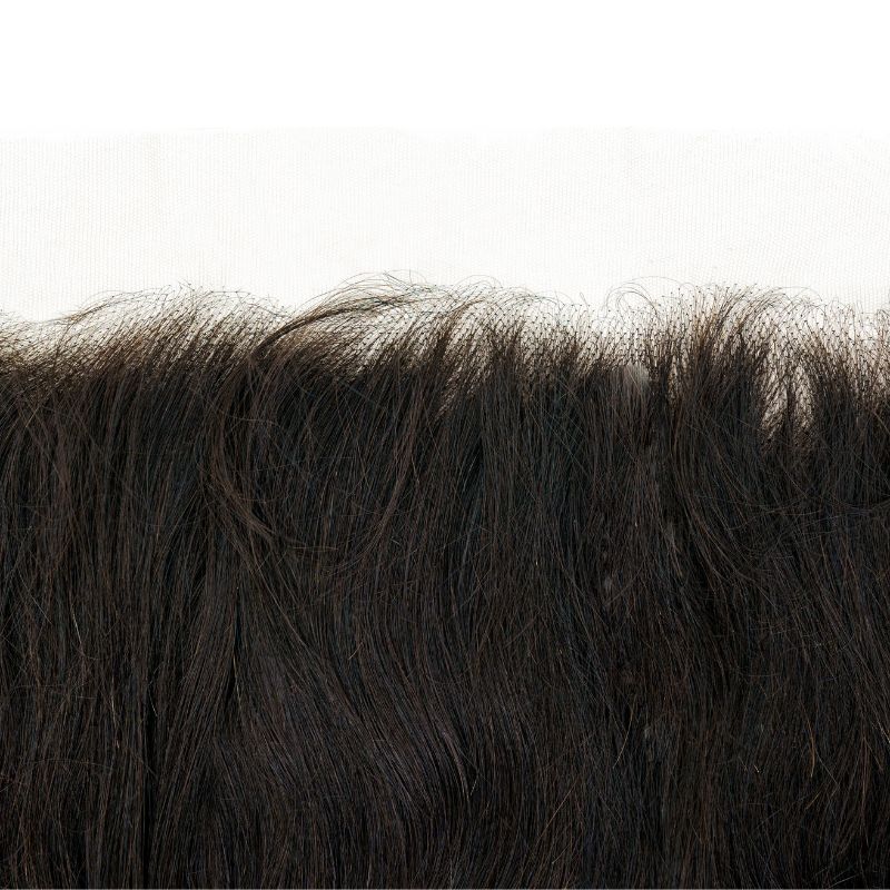 Hair Extensions - Brazilian Body Wave 13x6 HD Lace Frontal - Natural Black (1B) - HD lace hairline close-up