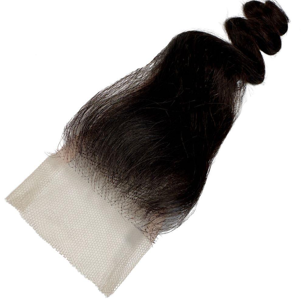 Hair Extensions - Brazilian Body Wave 2x6 HD Closure - Natural Black (1B) - hd lace base close-up