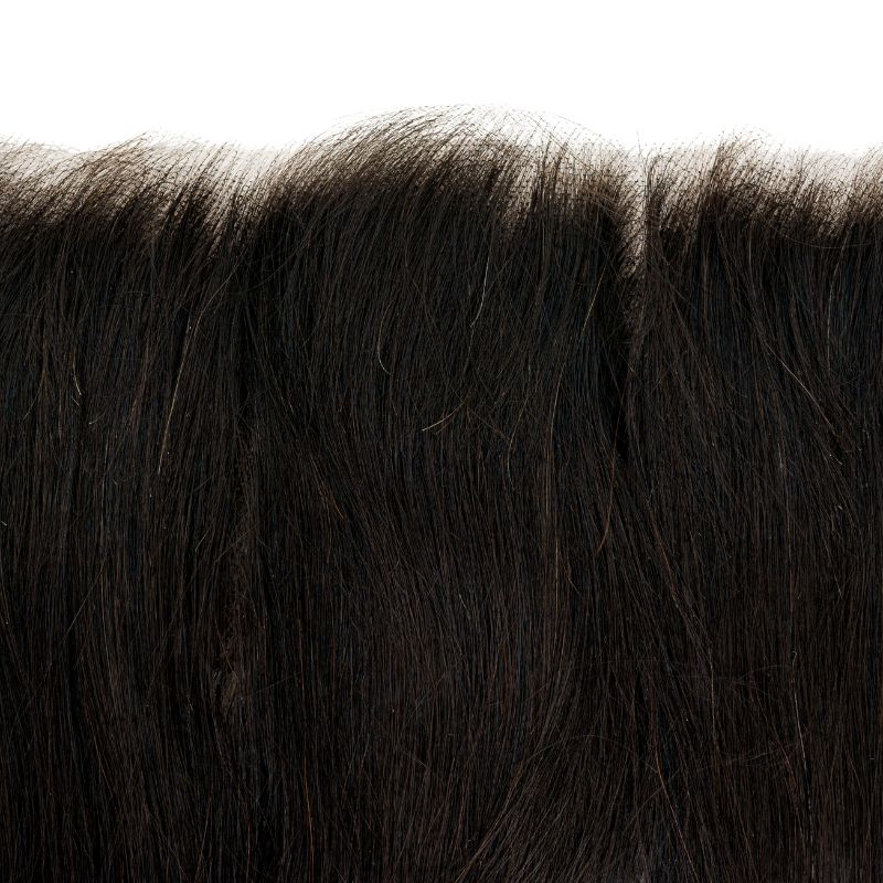 Hair Extensions - Brazilian Straight 13x6 HD Lace Frontal - Natural Black (1B) - HD lace hairline close-up