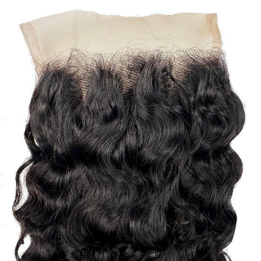 Burmese Curly 4x4 Swiss Lace Closure - lace closure top with hairline