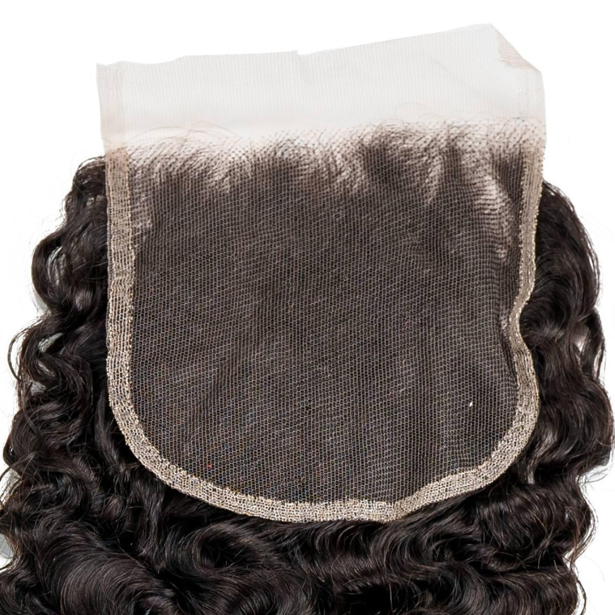 Burmese Curly 5x5 HD Lace Closure - underside of HD lace base