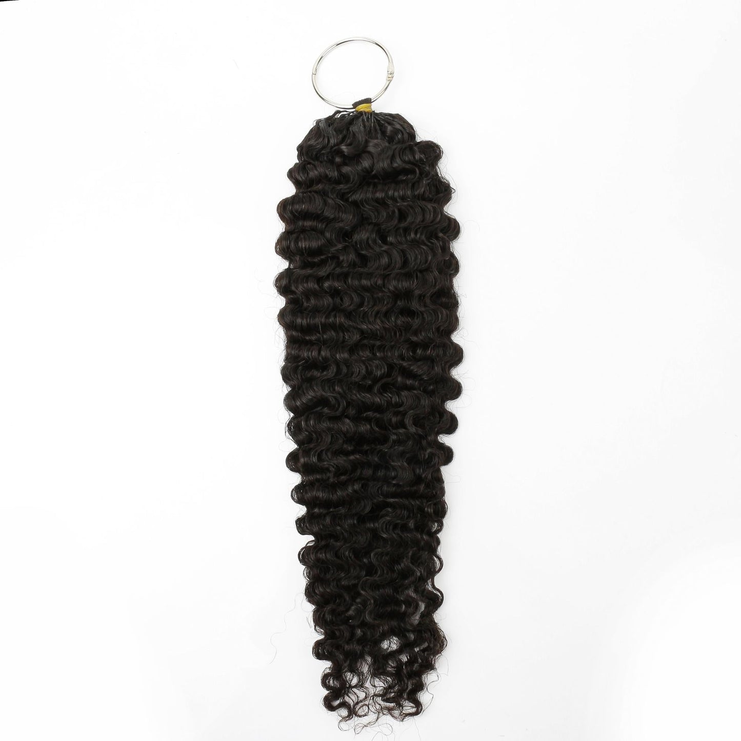 20" Burmese Curly Feather Crochet - full length on metal ring