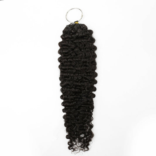 20" Burmese Curly Feather Crochet - full length on metal ring