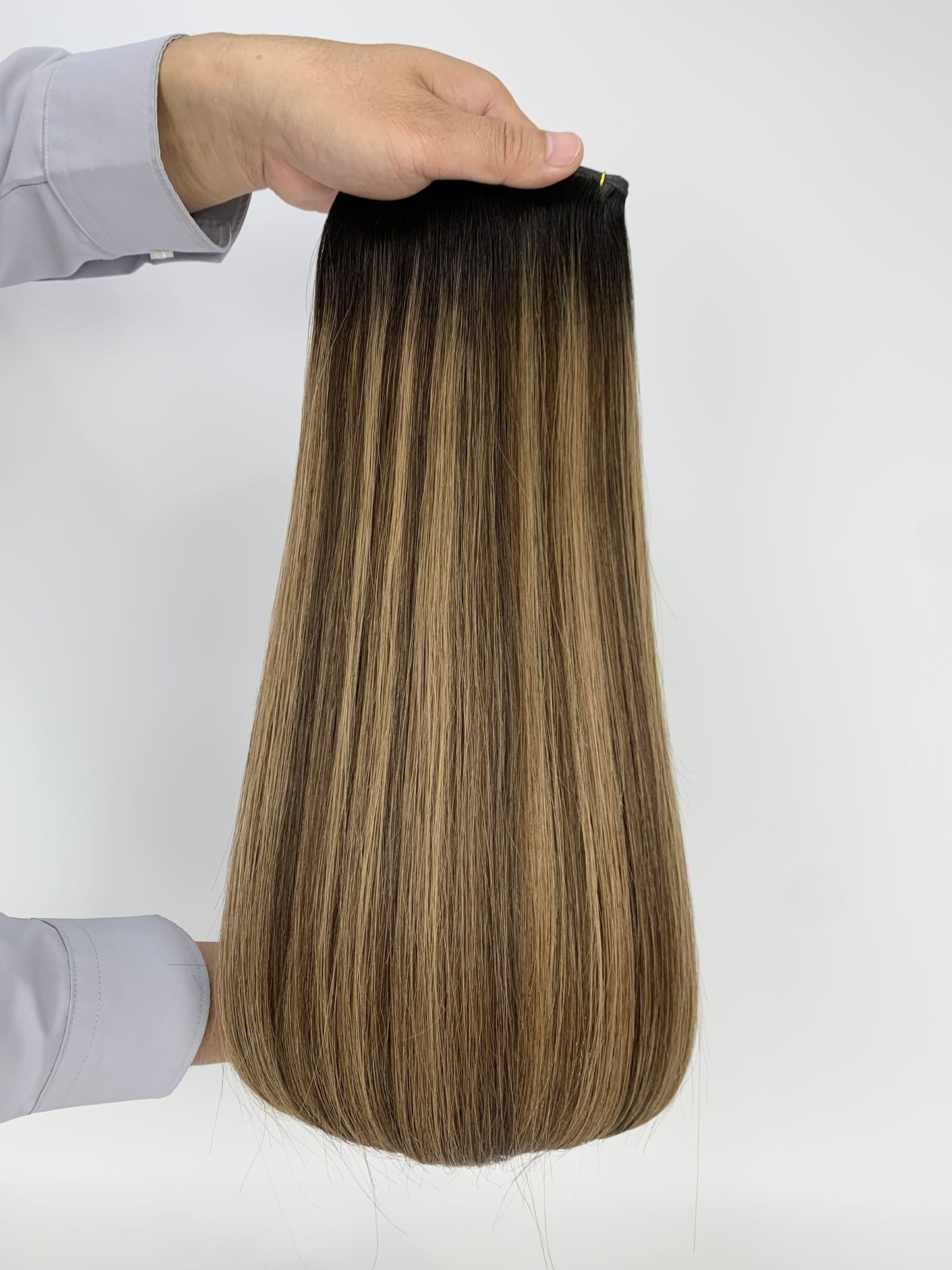 Butterfly Genius Weft - 100% Virgin Human Hair Extensions - brown balayage (#TTB) color swatch