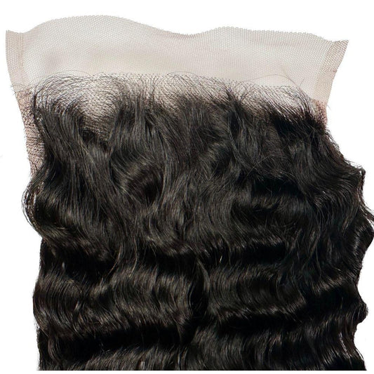 Deep Wave 6x6 HD Lace Closure - lace top with wavy hair below