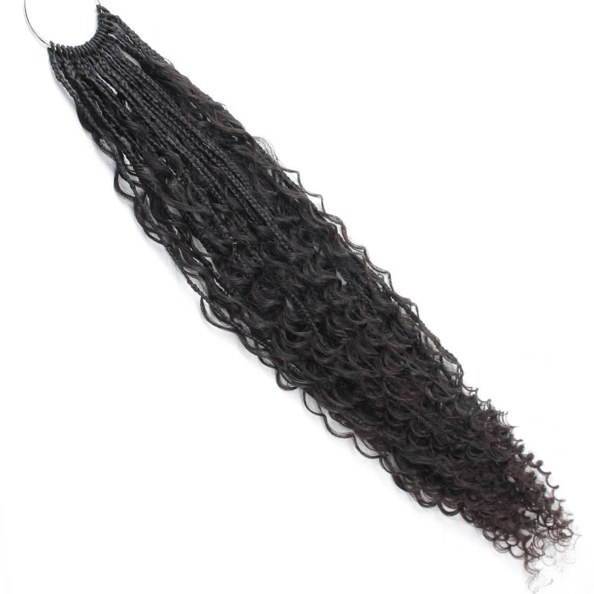 Deep Wave Boho Braids with Human Hair Blend - full length on display ring