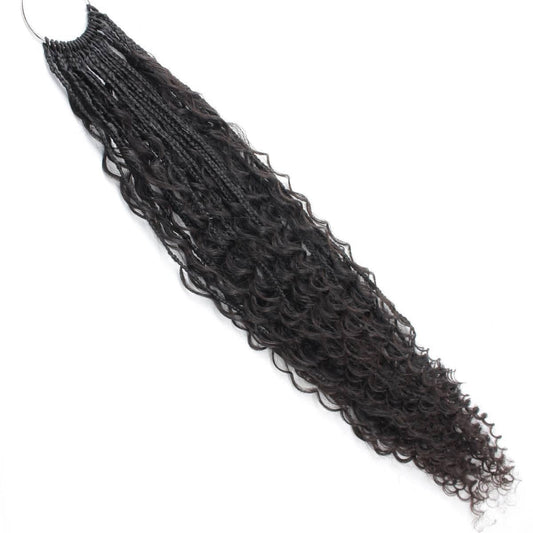 Deep Wave Boho Braids with Human Hair Blend - full length on display ring