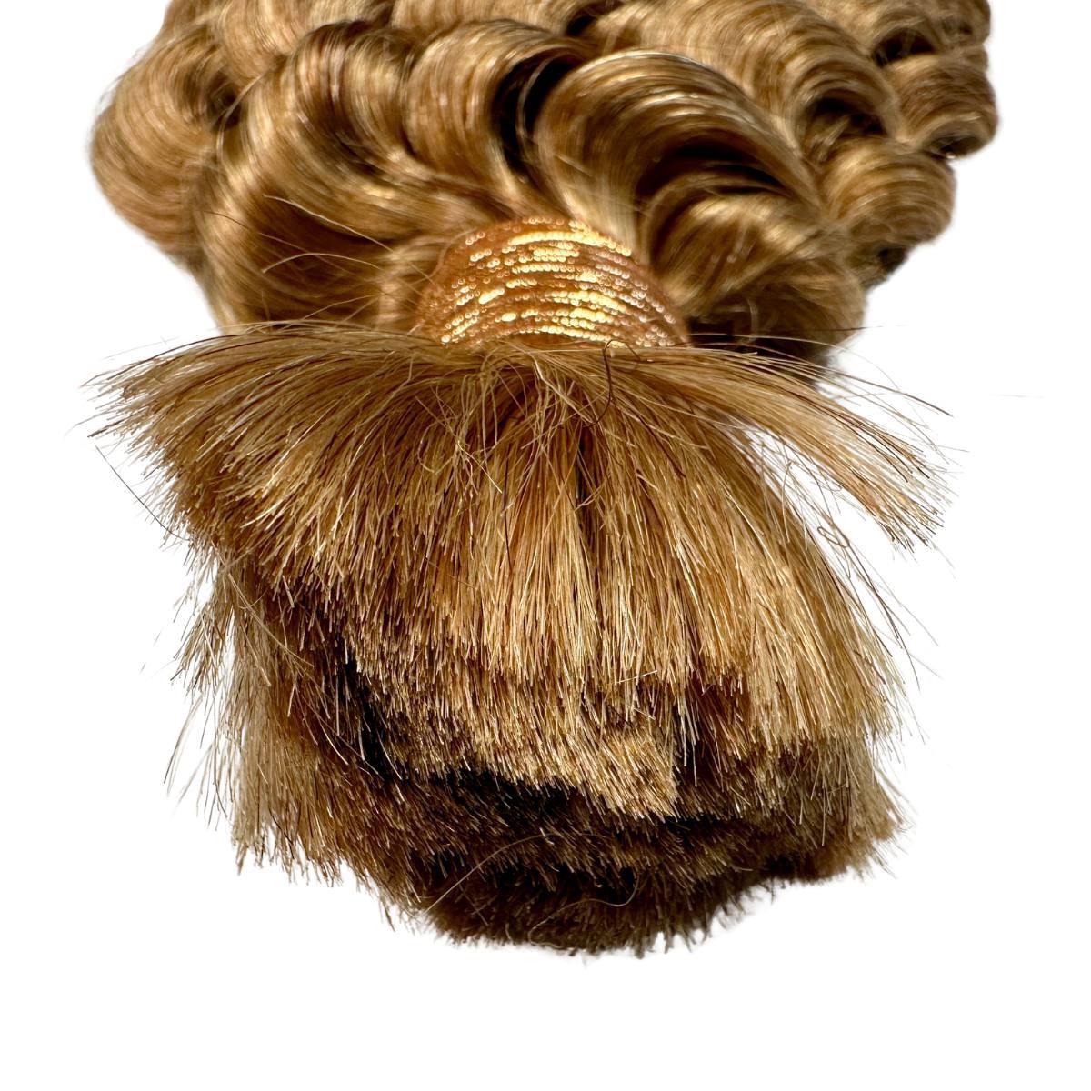 Hair Extensions - Deep Wave Bulk Human Braiding Hair - Honey Blonde (27) - bulk ends close-up