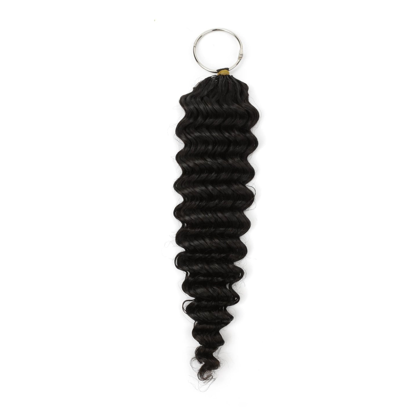 16" Deep Wave Feather Crochet - full strand on metal ring