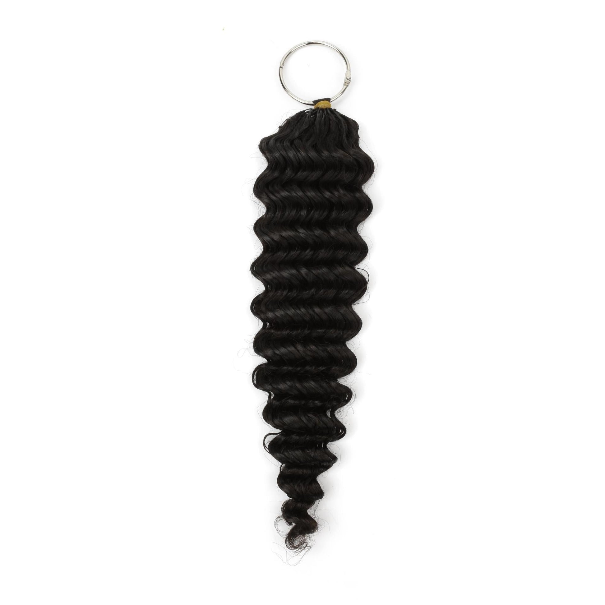 16" Deep Wave Feather Crochet - full strand on metal ring