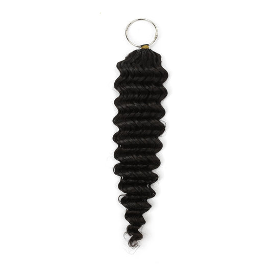 16" Deep Wave Feather Crochet - full strand on metal ring