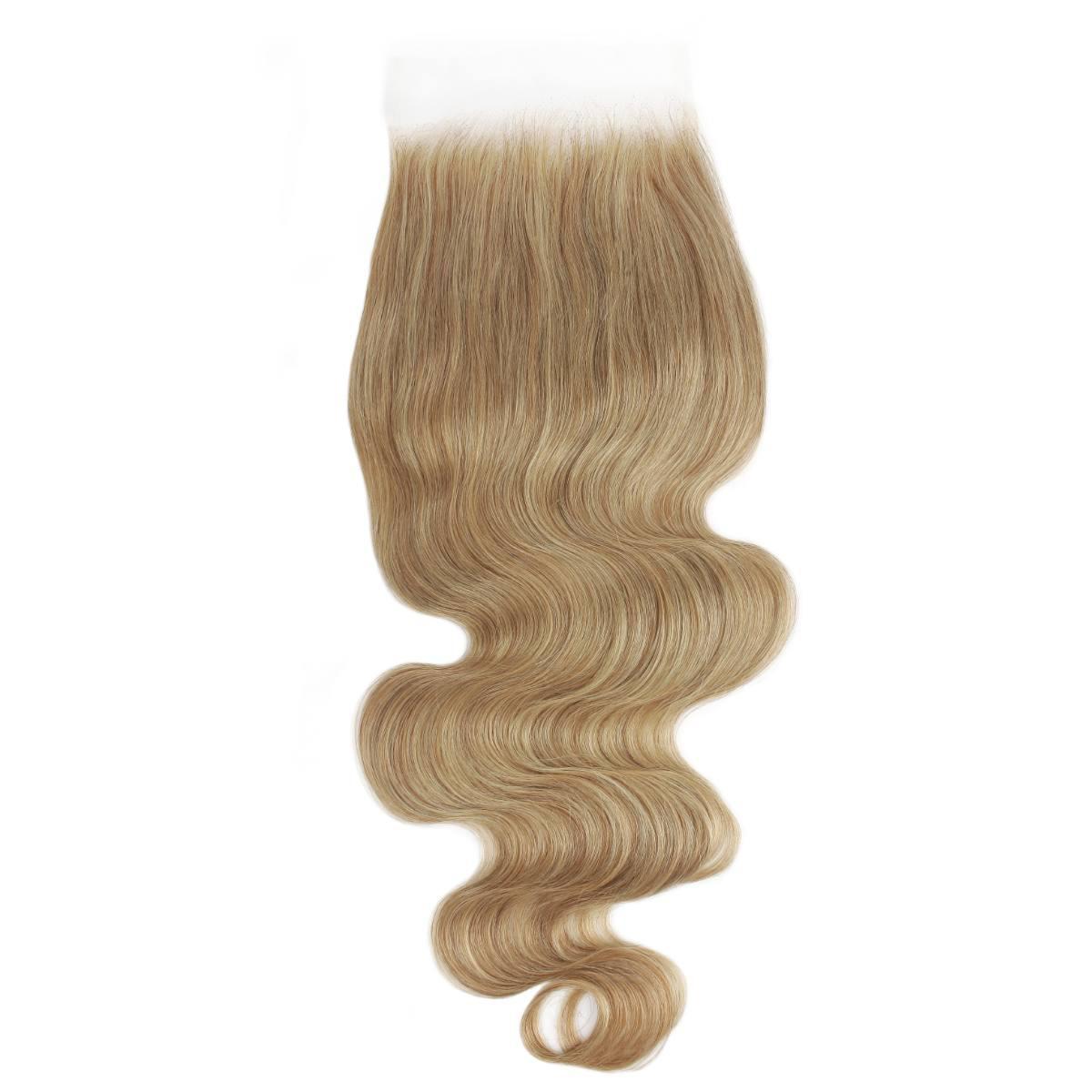Hair Extensions - Body Wave 5x5 HD Closure - Honey Blonde (27) - full length body wave pattern display