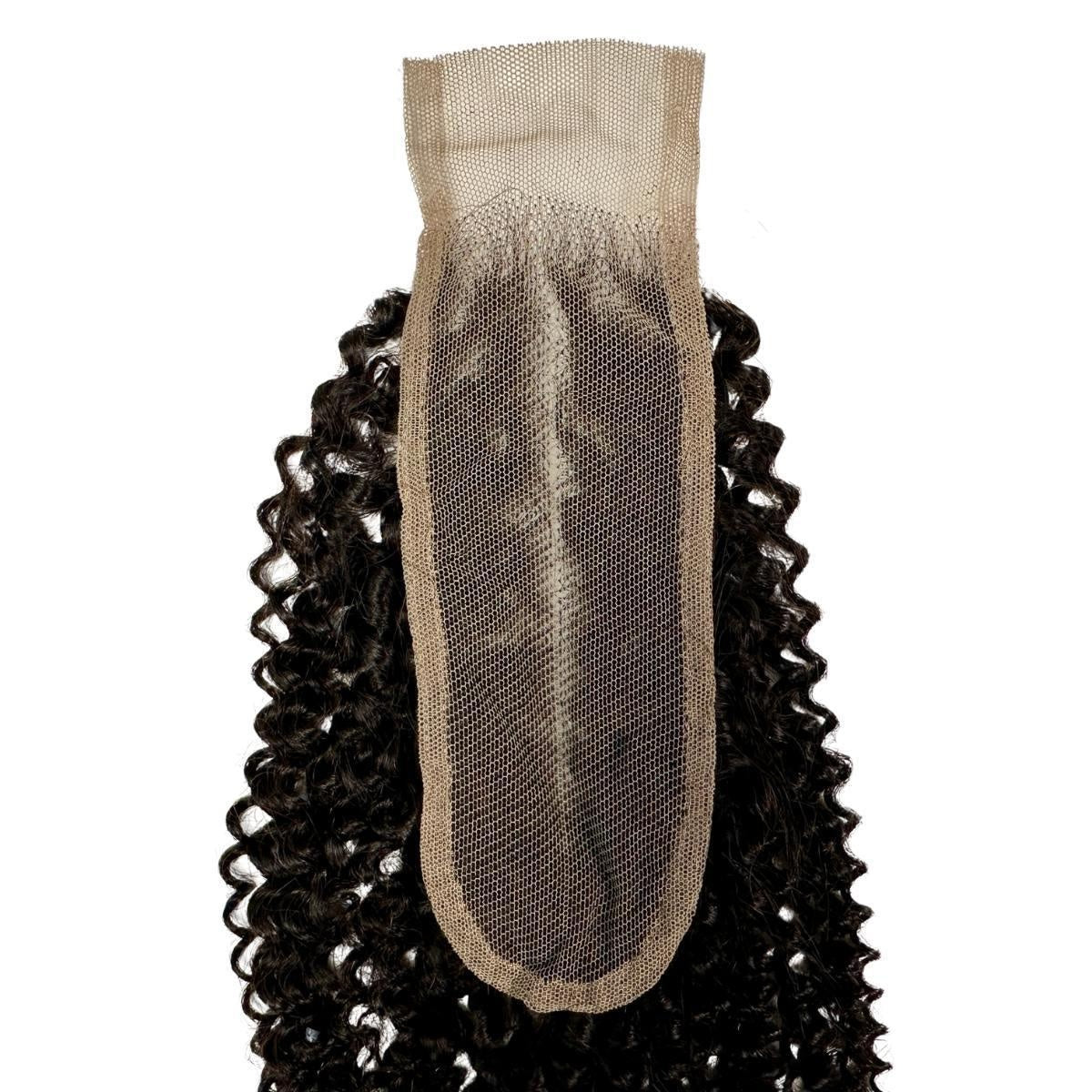 Jerry Curl 2x6 Transparent Lace Closure - transparent lace base close-up