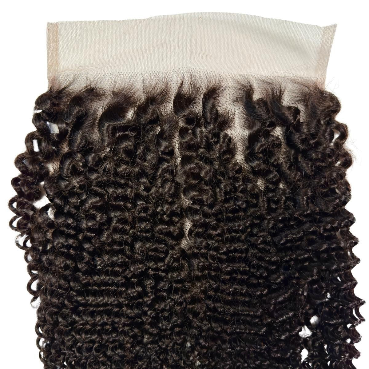 Jerry Curl 7x7 HD Lace Closure - curl pattern close-up with lace top