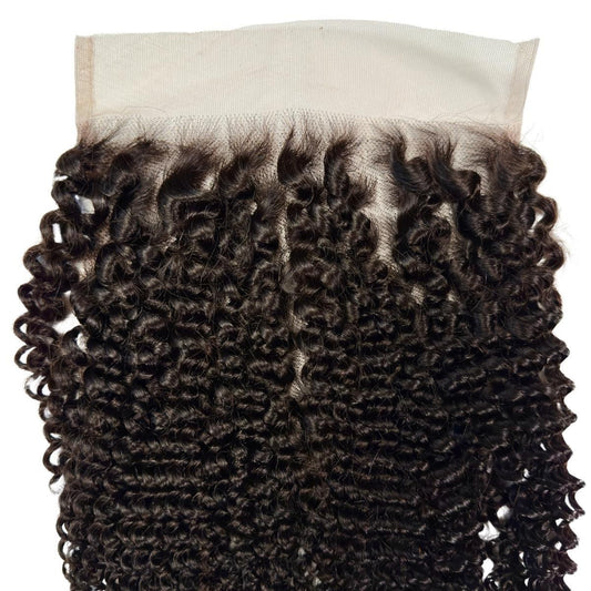 Jerry Curl 7x7 HD Lace Closure - curl pattern close-up with lace top