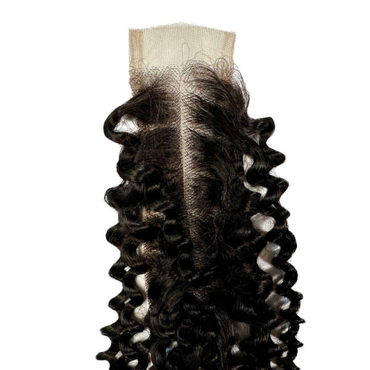 Kinky Curly 2x6 HD Lace Closure - hair side down, curl pattern