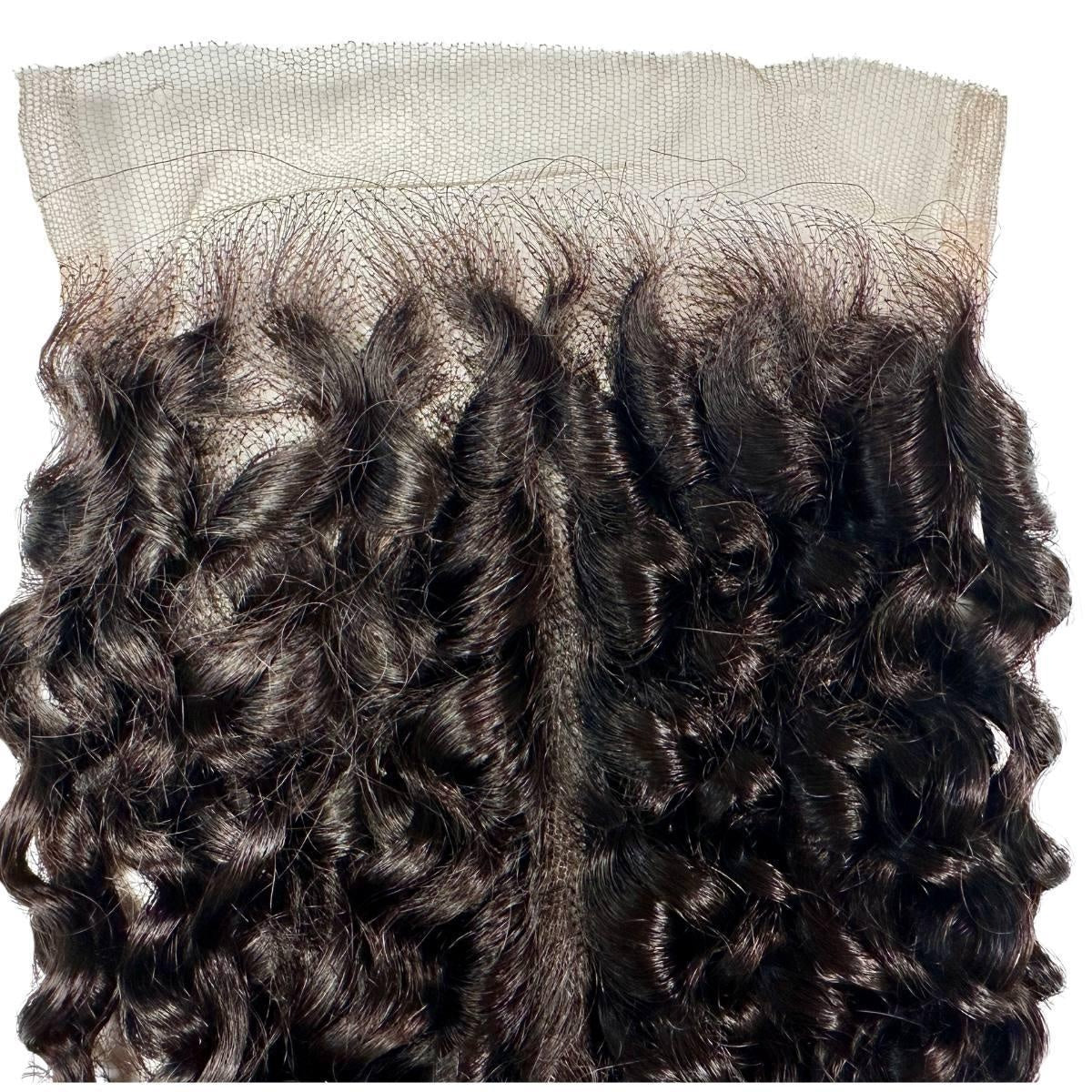 Kinky Curly 5x5 HD Lace Closure - lace hairline and curl detail