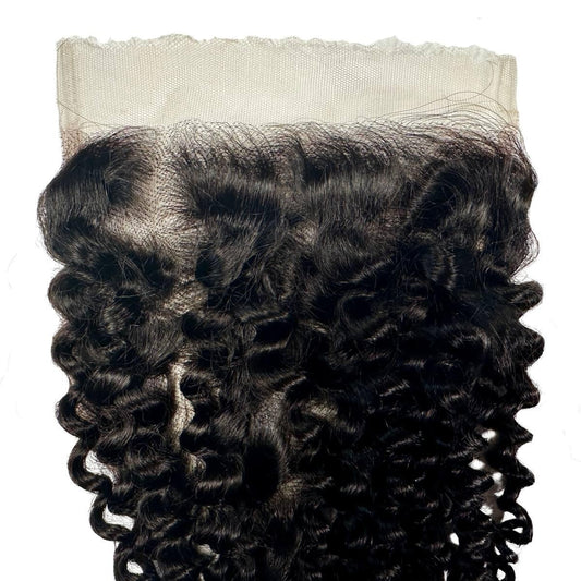 Kinky Curly 7x7 HD Lace Closure - lace hairline with curls close-up