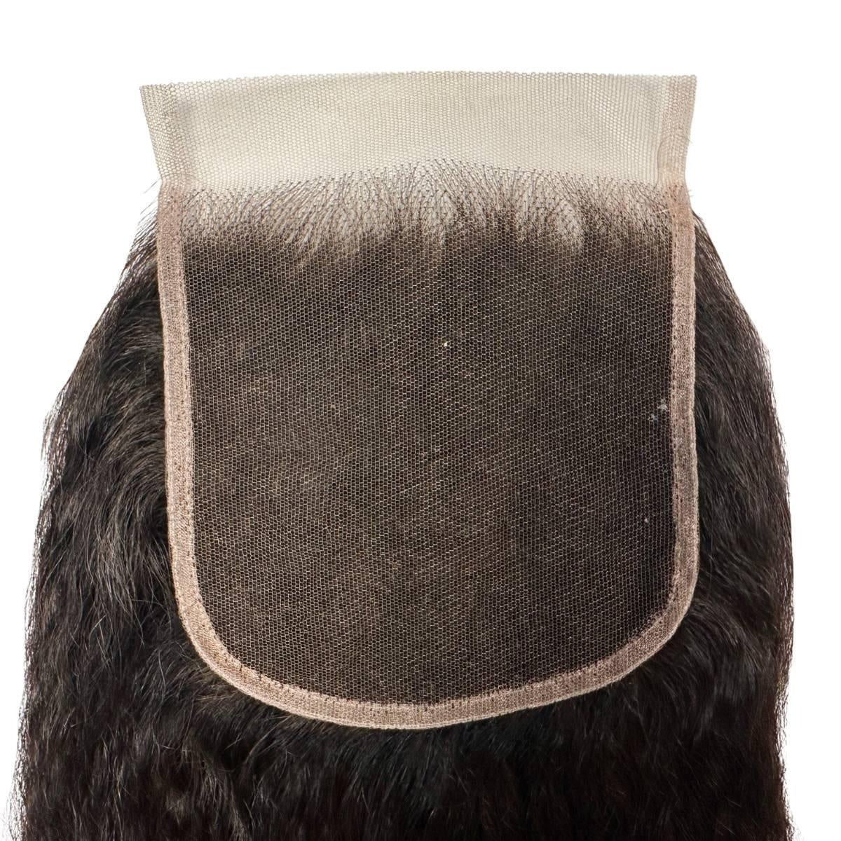 Kinky Straight 5x5 HD Lace Closure - lace base flat lay close-up