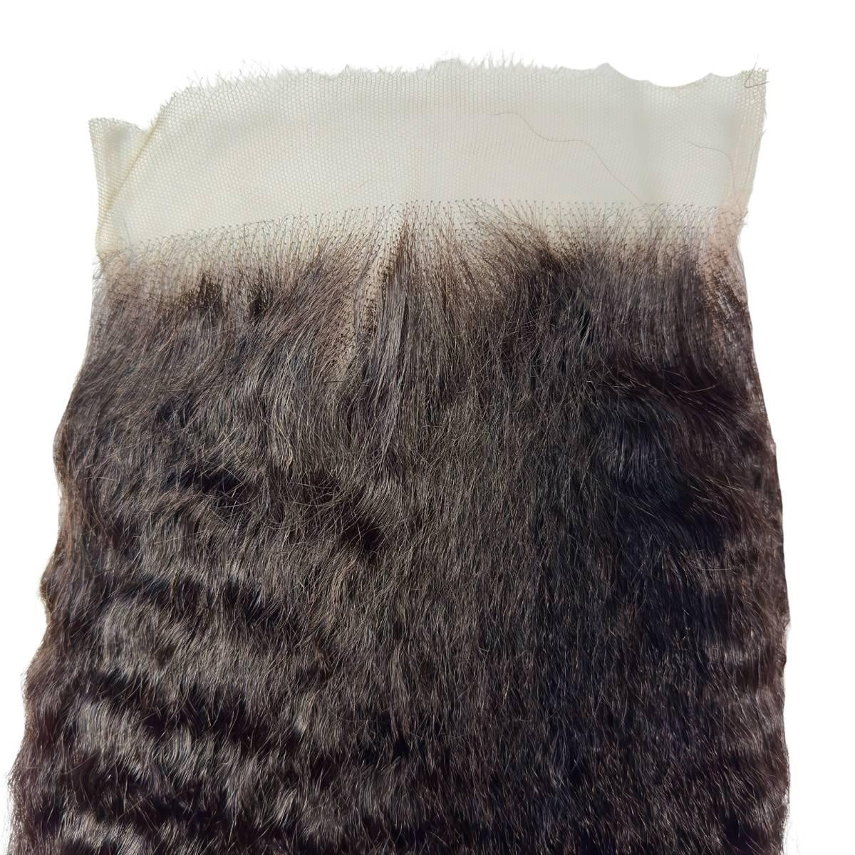 Kinky Straight 6x6 HD Lace Closure - lace top with hairline close-up